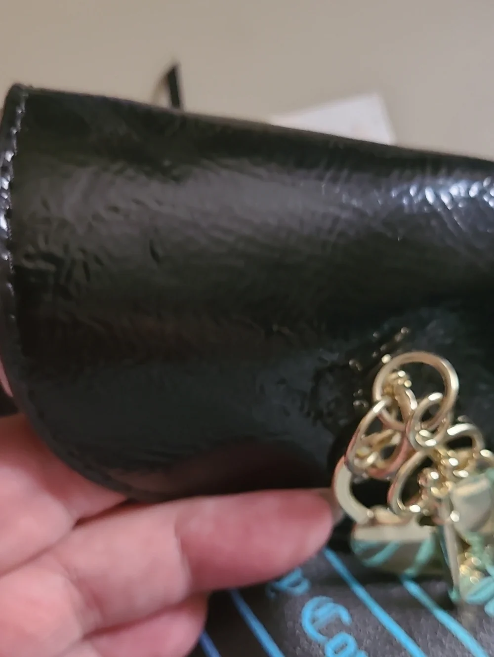 NWT - Juicy Couture Black Crossbody Phone Bag with Heart Charm & Key.